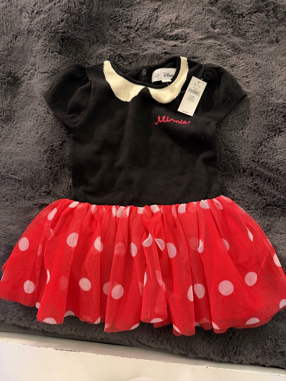 Disney Black and White Minnie Embroidered Dress